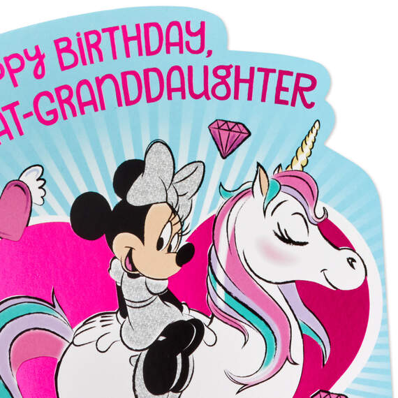 Disney Minnie Mouse on Unicorn Birthday Card for Great-Granddaughter, , large image number 4