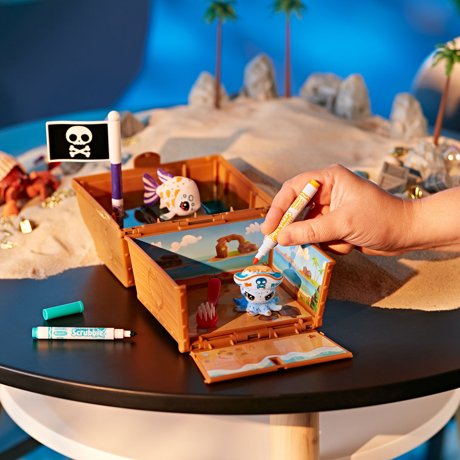 Crayola Scribble Scrubbie Glow Treasure Chest With 2 Ocean Pets, , large image number 2