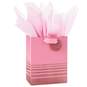 Pink Glitter Stripes Medium Gift Bag With Tag and Tissue, 9.5", , large image number 1