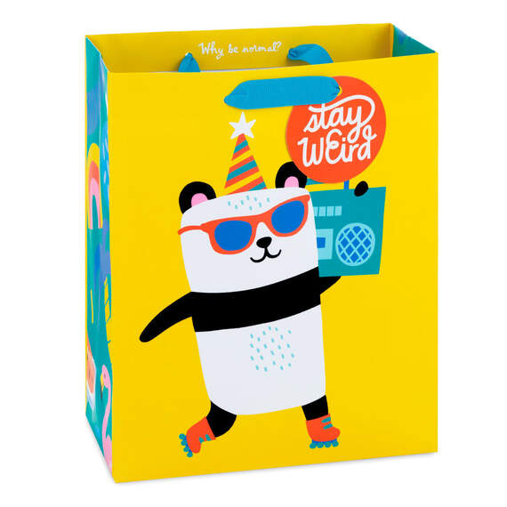 9.6" Stay Weird Panda Medium Gift Bag, , large image number 1