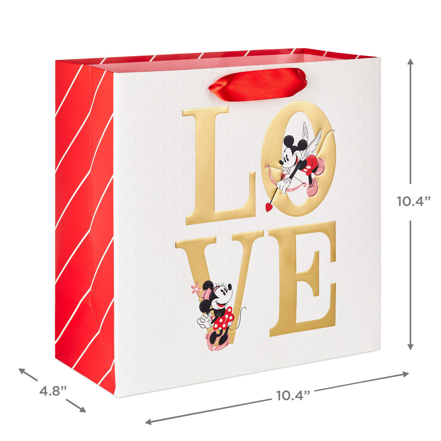 10.4" Disney Mickey and Minnie Love Large Square Gift Bag, , large image number 3