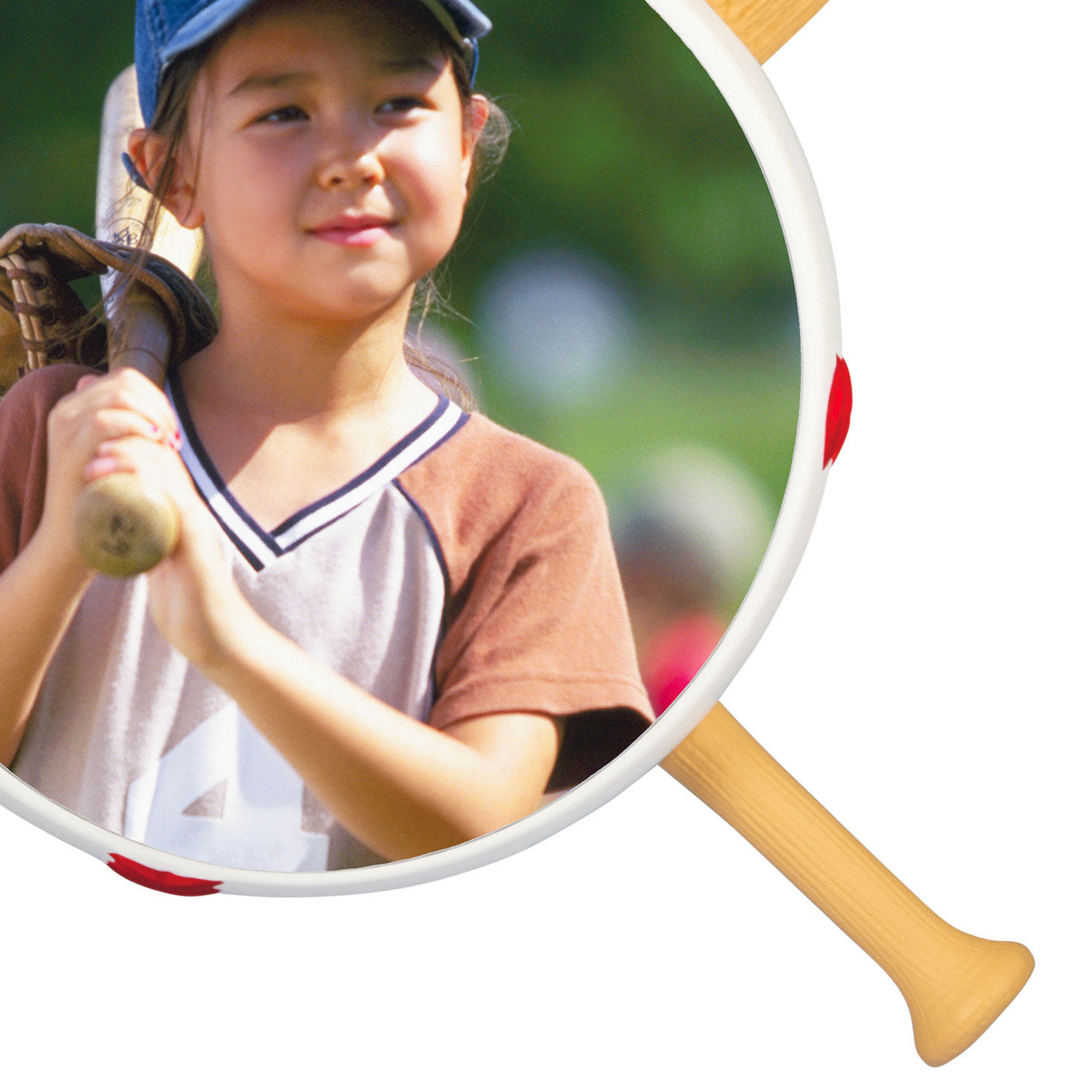 Baseball With Bats Personalized Photo Ornament upclaose detail image number 6