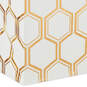 9.6" Gold Foil Hexagons on White Medium Gift Bag, , large image number 5