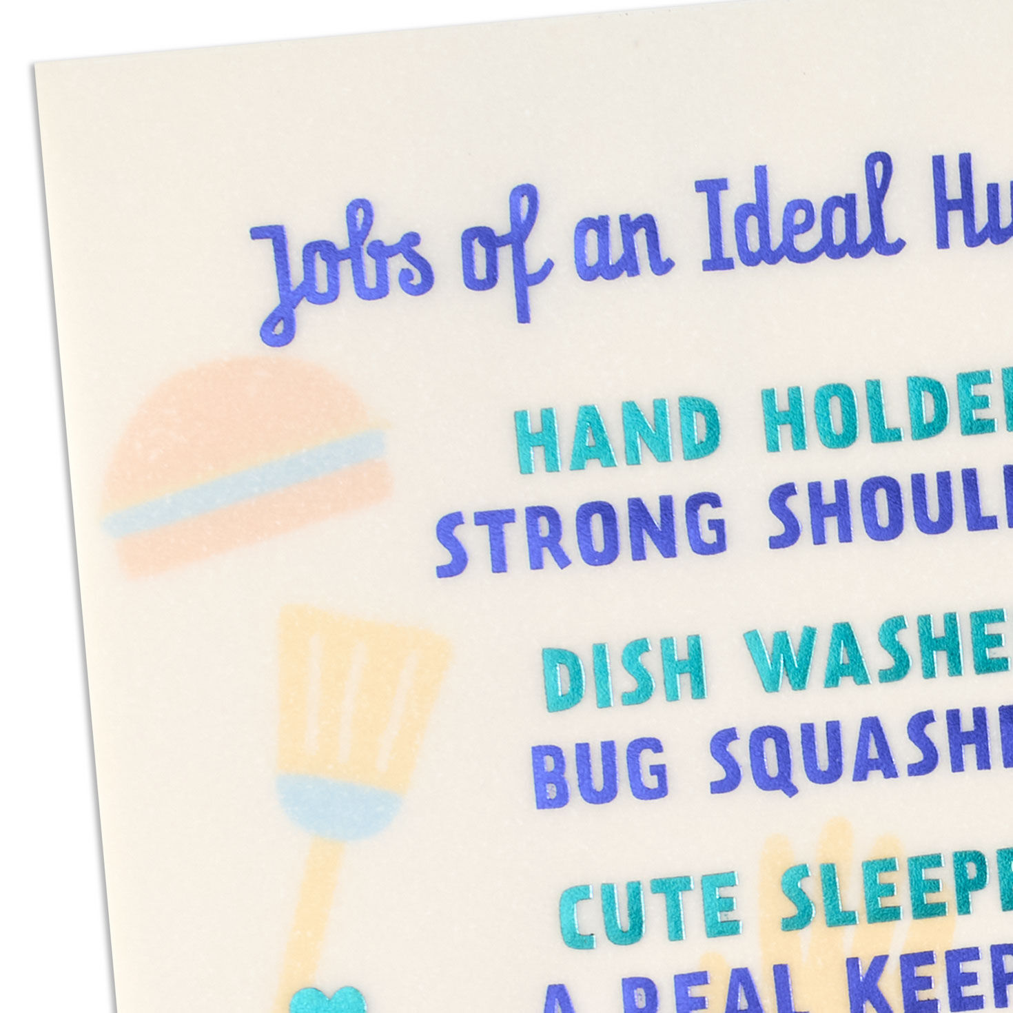 Chores and Food Icons Husband Birthday Card Card Front Detail image number 4