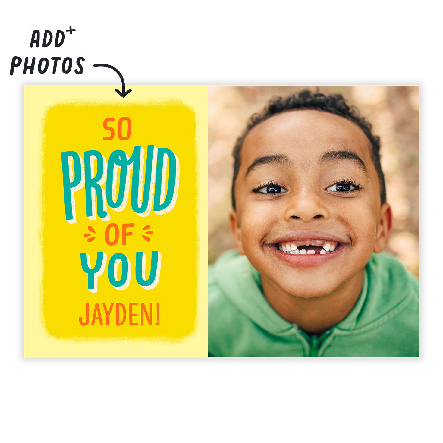 Personalized So Proud Lettering Photo Card  image number 2