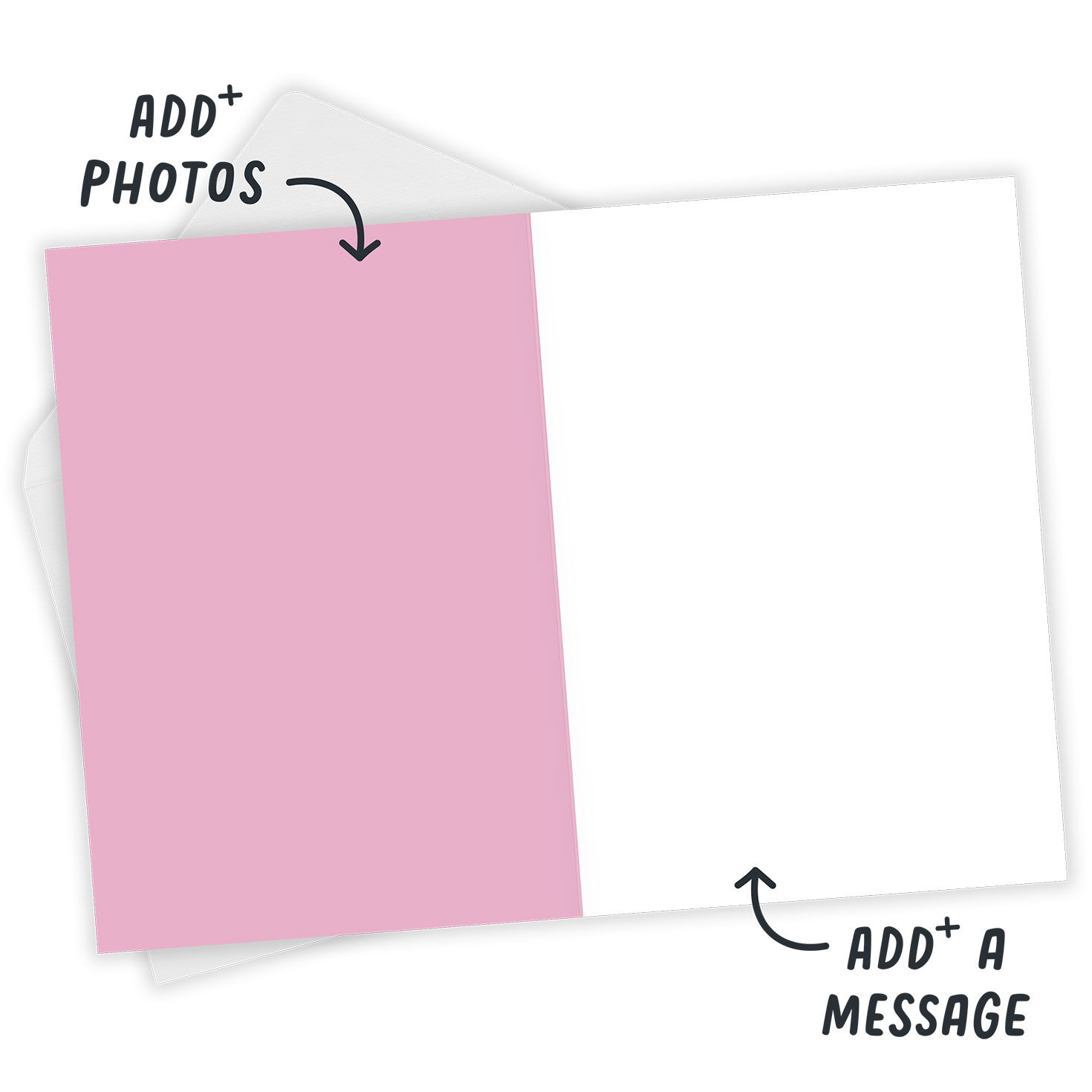 Beach Scene Polaroid Photo Personalized Card Open Card with Envelope indicating personalization image number 4