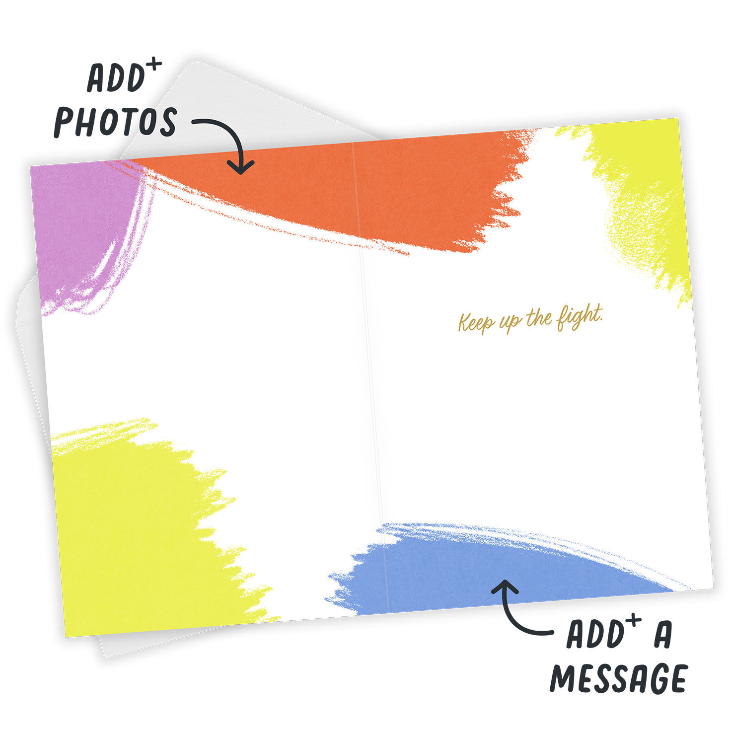 Color Swatches Cancer Personalized Card Open Card with Envelope indicating personalization image number 3