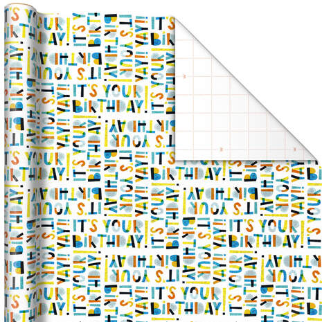 Yay It's Your Birthday Wrapping Paper, 17.5 sq. ft., , large