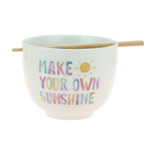 Our Name Is Mud Sunshine Ramen Bowl With Chopsticks, 