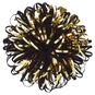 5" Black and Gold Looped Pom-Pom Gift Bow, Black & Gold, large image number 1