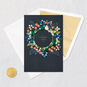 Floral Wreath on Black Signature Thank You Card Card Front with Envelope and Gold Seal image number 6