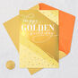 Gold Stripes and Dots Golden Birthday Card Card Front with Envelope and Gold Seal image number 6