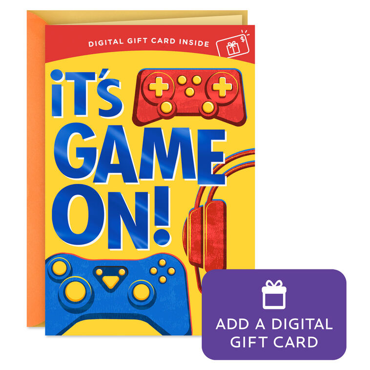 Game On Gift Card Greeting Birthday Card for Kids