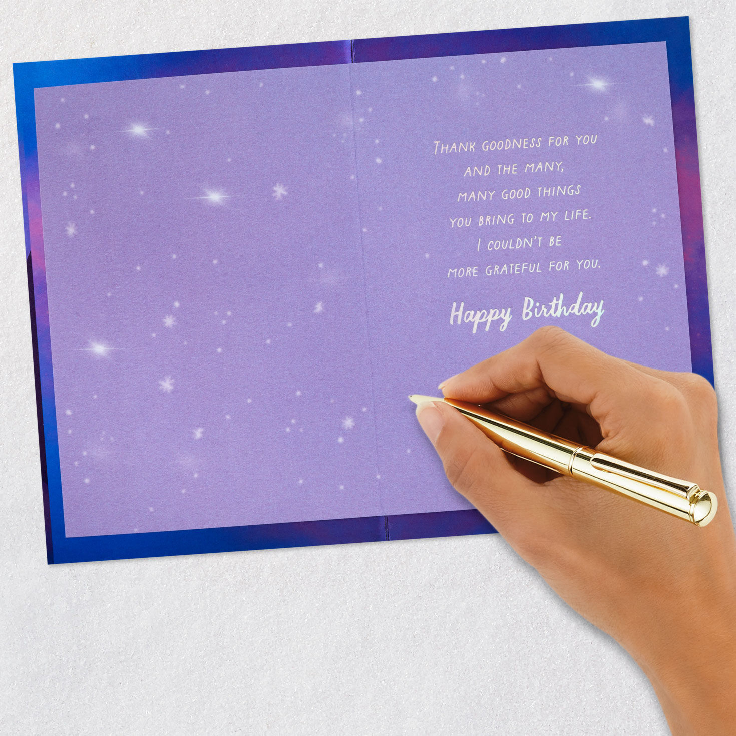 Two Friends Star Gazing Birthday Card signing card image number 6
