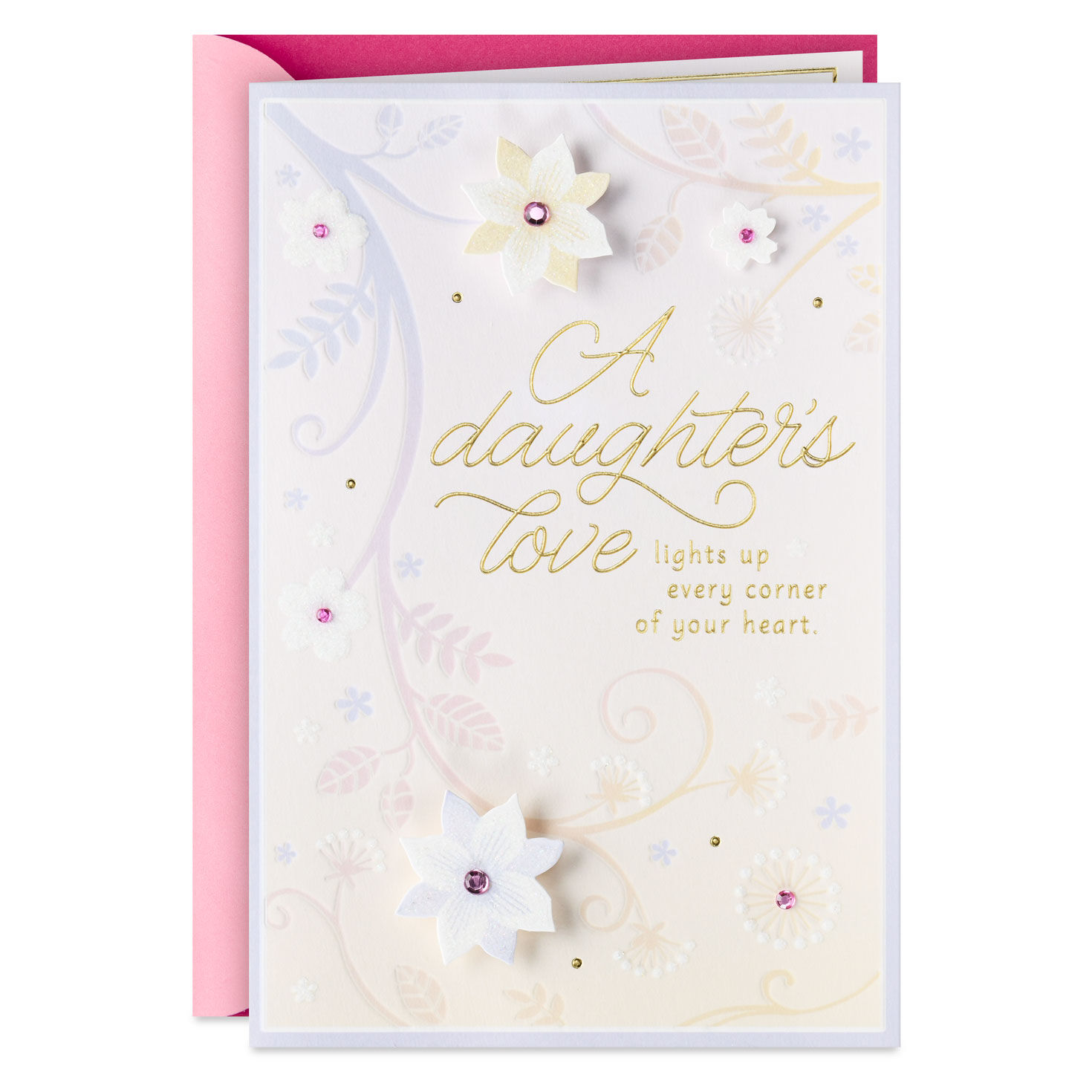 Your Love Lights Up Our Hearts Birthday Card for Daughter From Both
