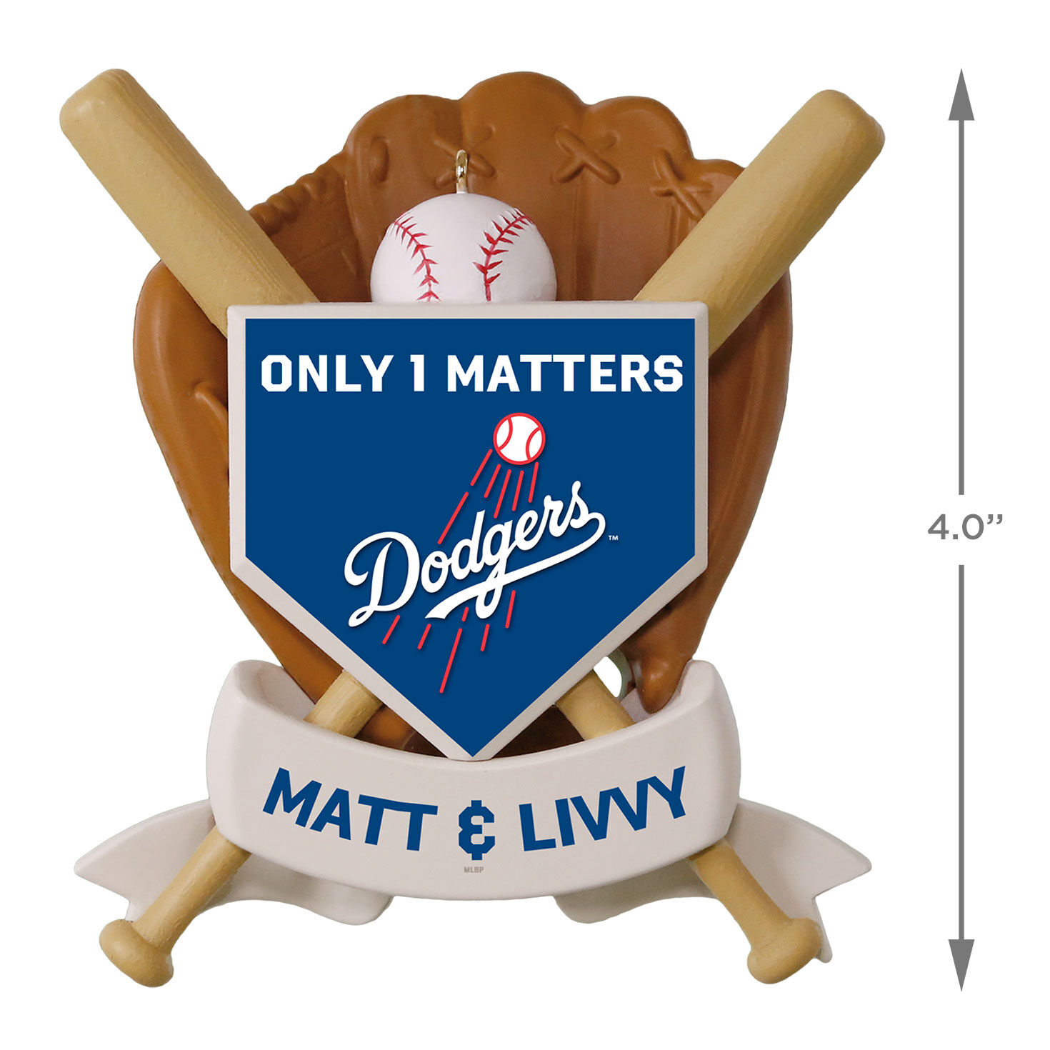 MLB Los Angeles Dodgers&trade; Baseball Personalized Ornament, Custom Text, , large image number 4