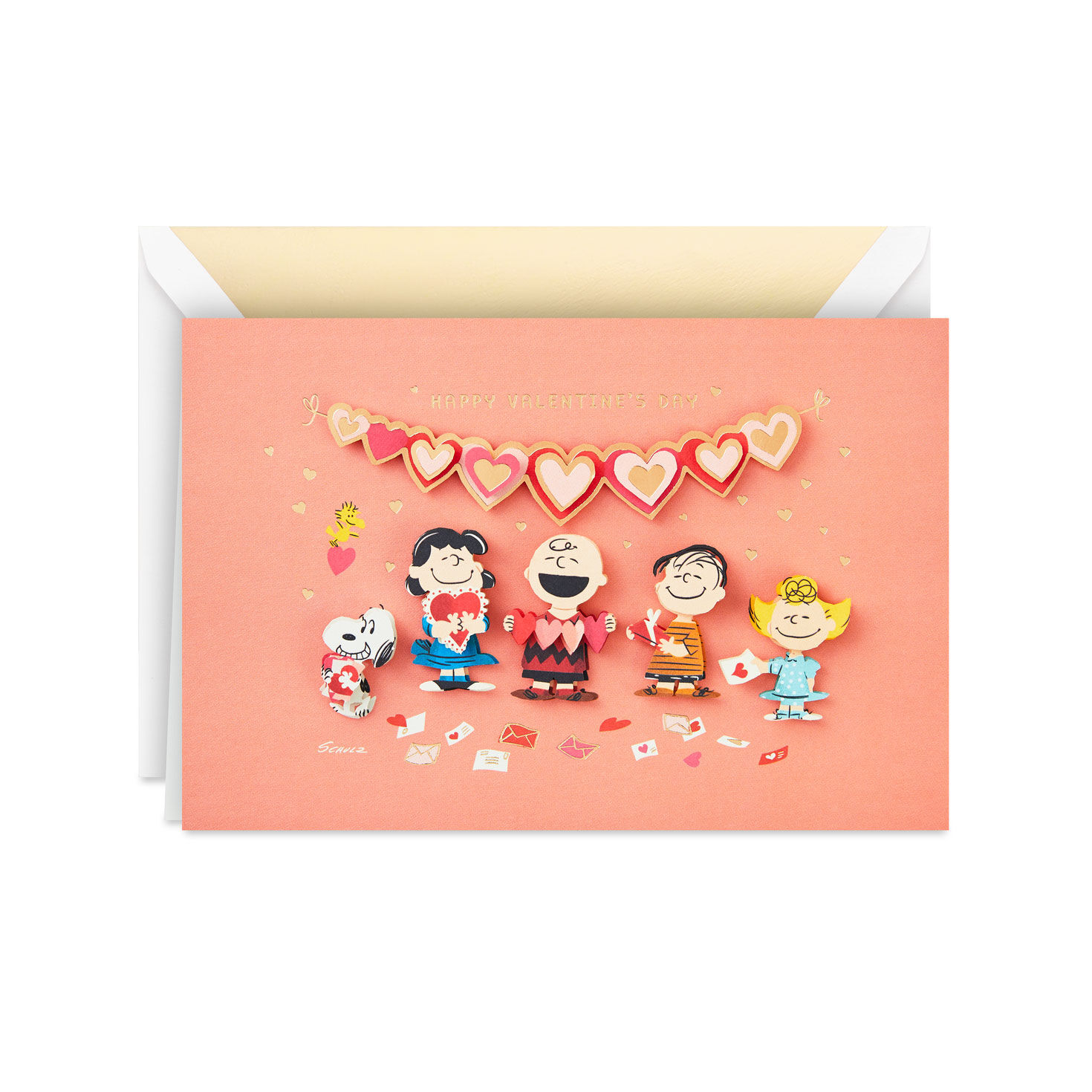 Peanuts Gang With Hearts Happy Valentine's Day Card card front image number 1