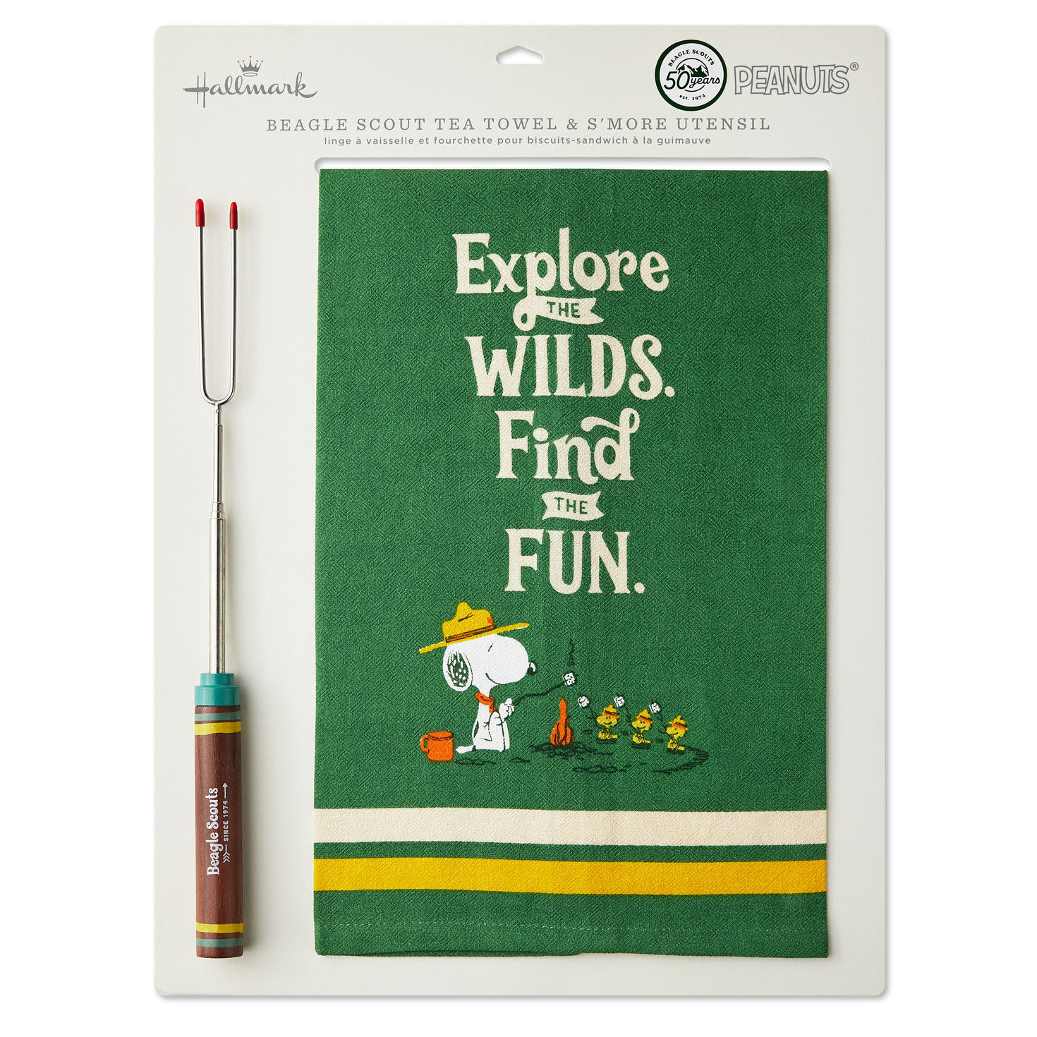 Peanuts® Beagle Scouts Tea Towel and S'mores Fork, Set of 2 for only USD 24.99 | Hallmark