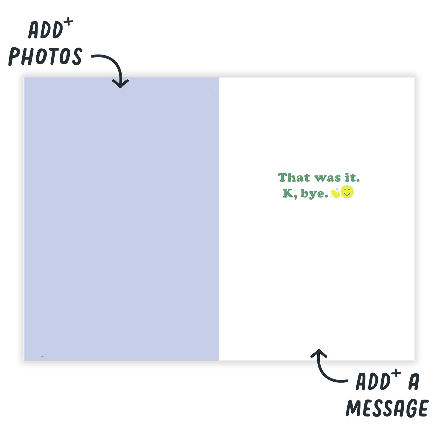 Smiley Face Hi Word Bubble Personalized Card Open Card indicating personalization image number 3