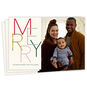 Modern Minimal Merry Flat Christmas Photo Card, , large image number 1
