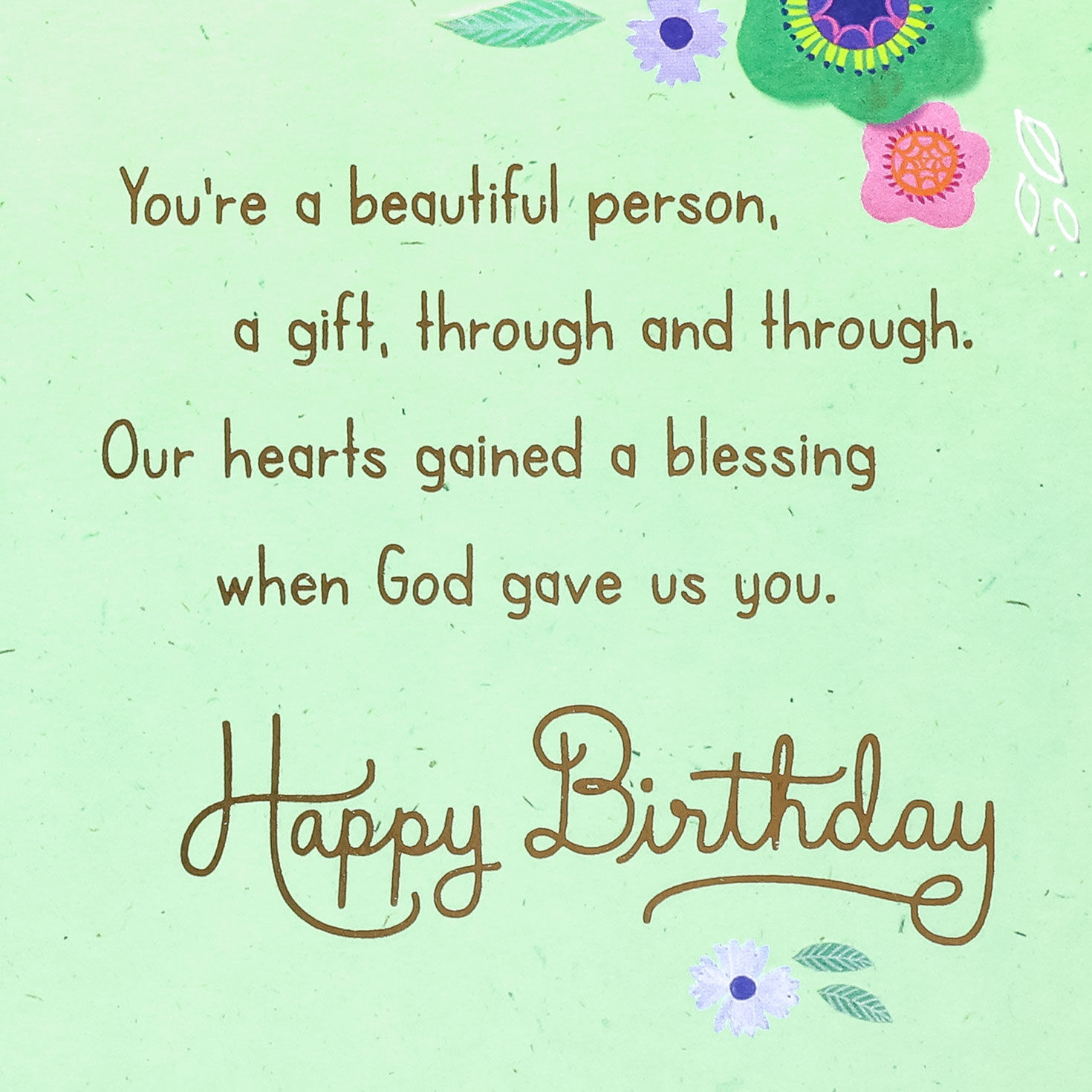 Floral Religious Birthday Card for Granddaughter Sentiment image number 3