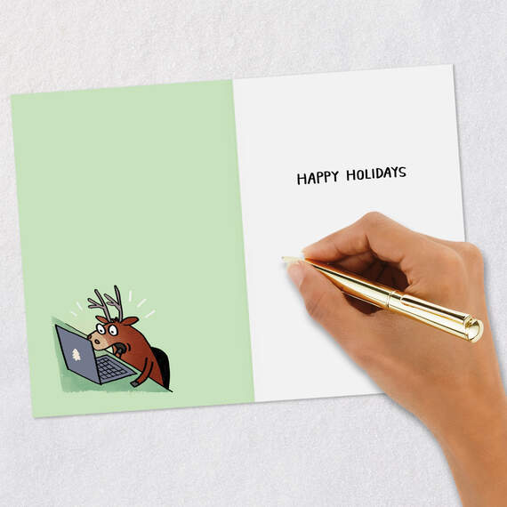 Hacker the Reindeer Funny Christmas Card, , large image number 6