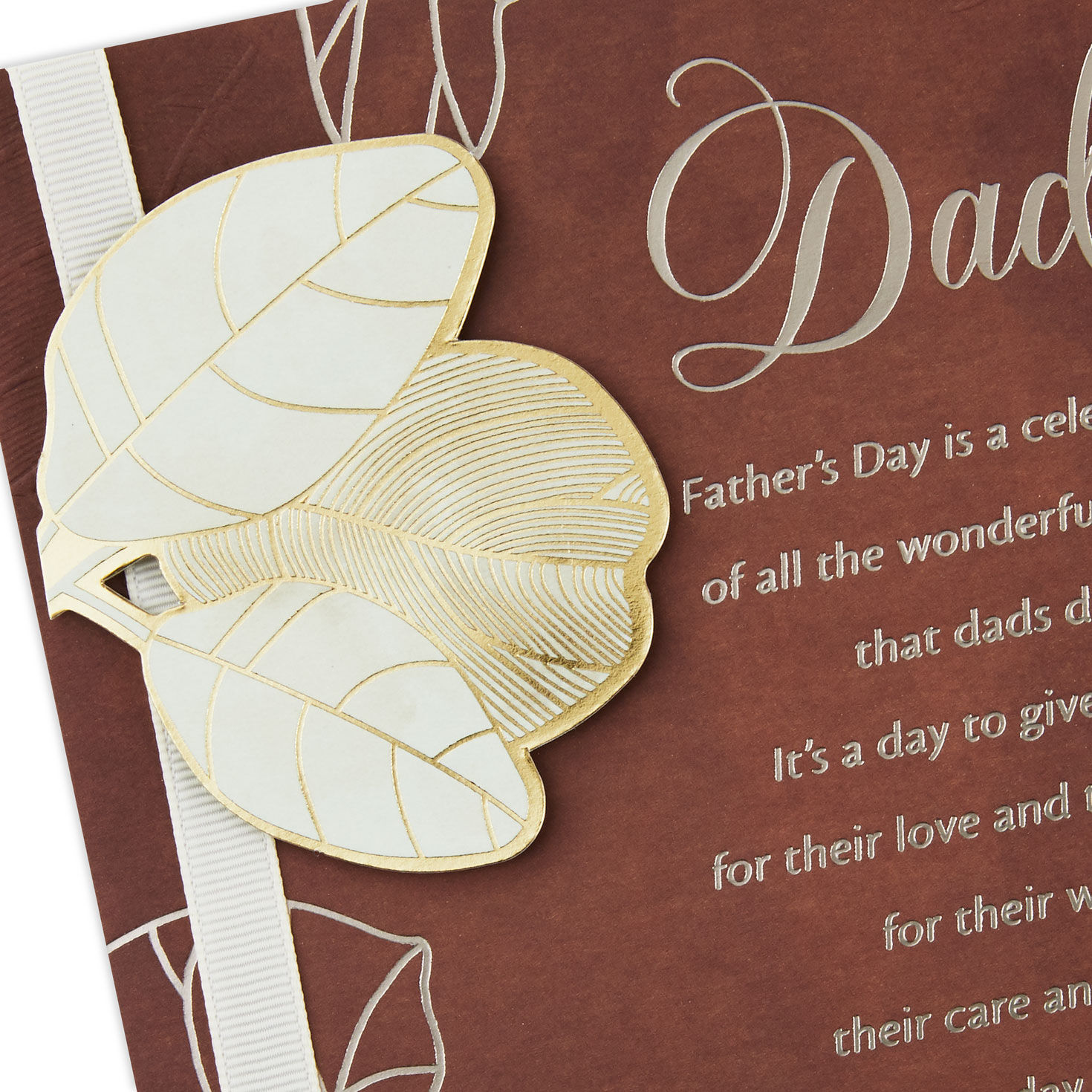 Leaves on Brown Dad Father's Day Card Card Front Detail image number 5