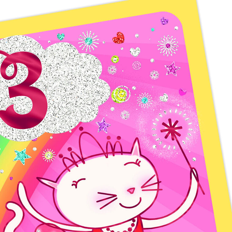 Dancing Cat 3rd Birthday Card for Kids, , large image number 4