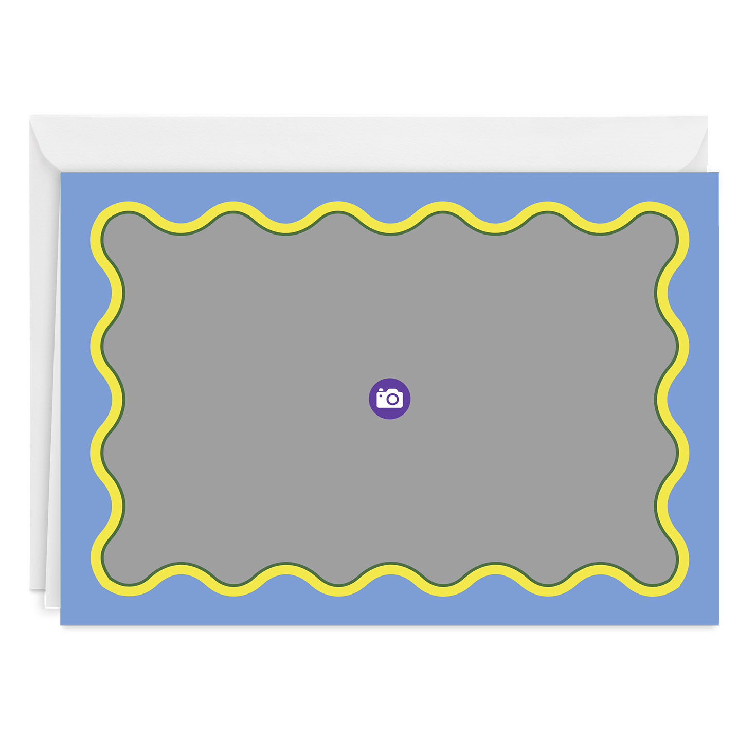 Blue and Yellow Rick Rack Frame Blank Custom Card for only USD 4.99 | Hallmark