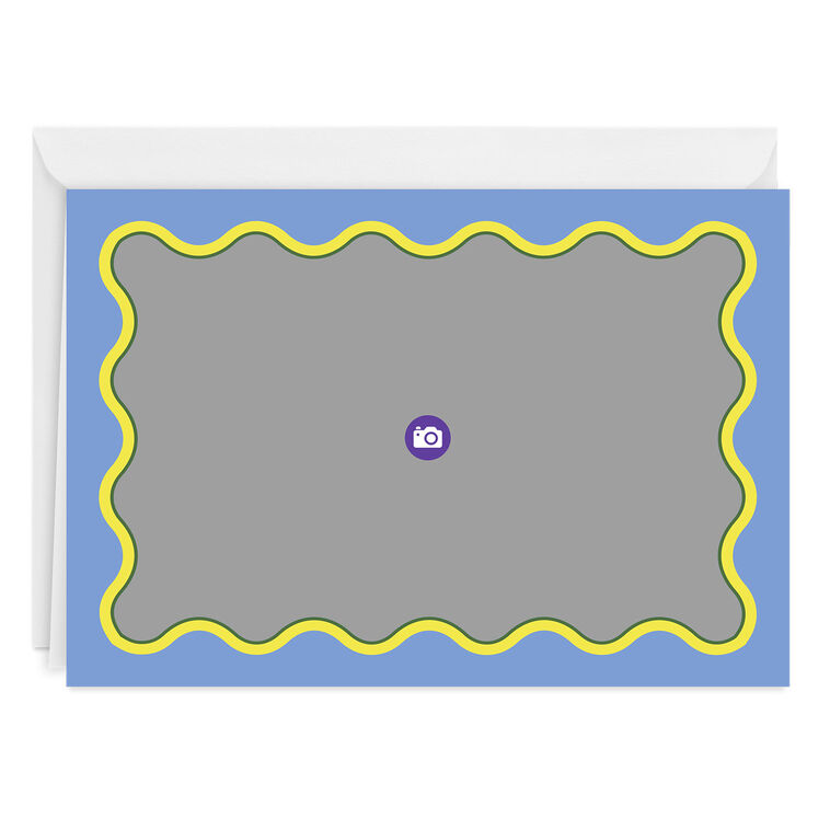 Digital Rick Rack Frame For Slideshow Blue and Yellow Rick Rack Frame Blank Custom Card - Greeting Cards ...