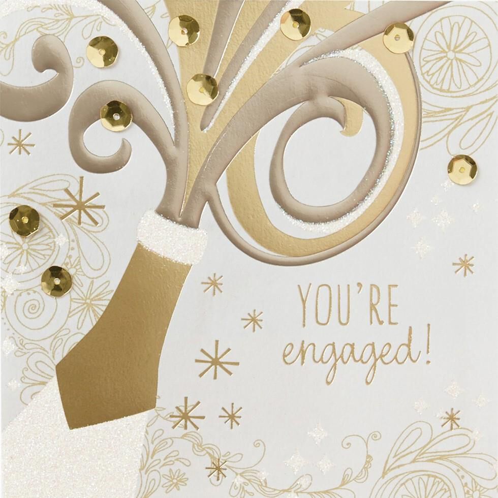A Toast to Love and Happiness Engagement Card