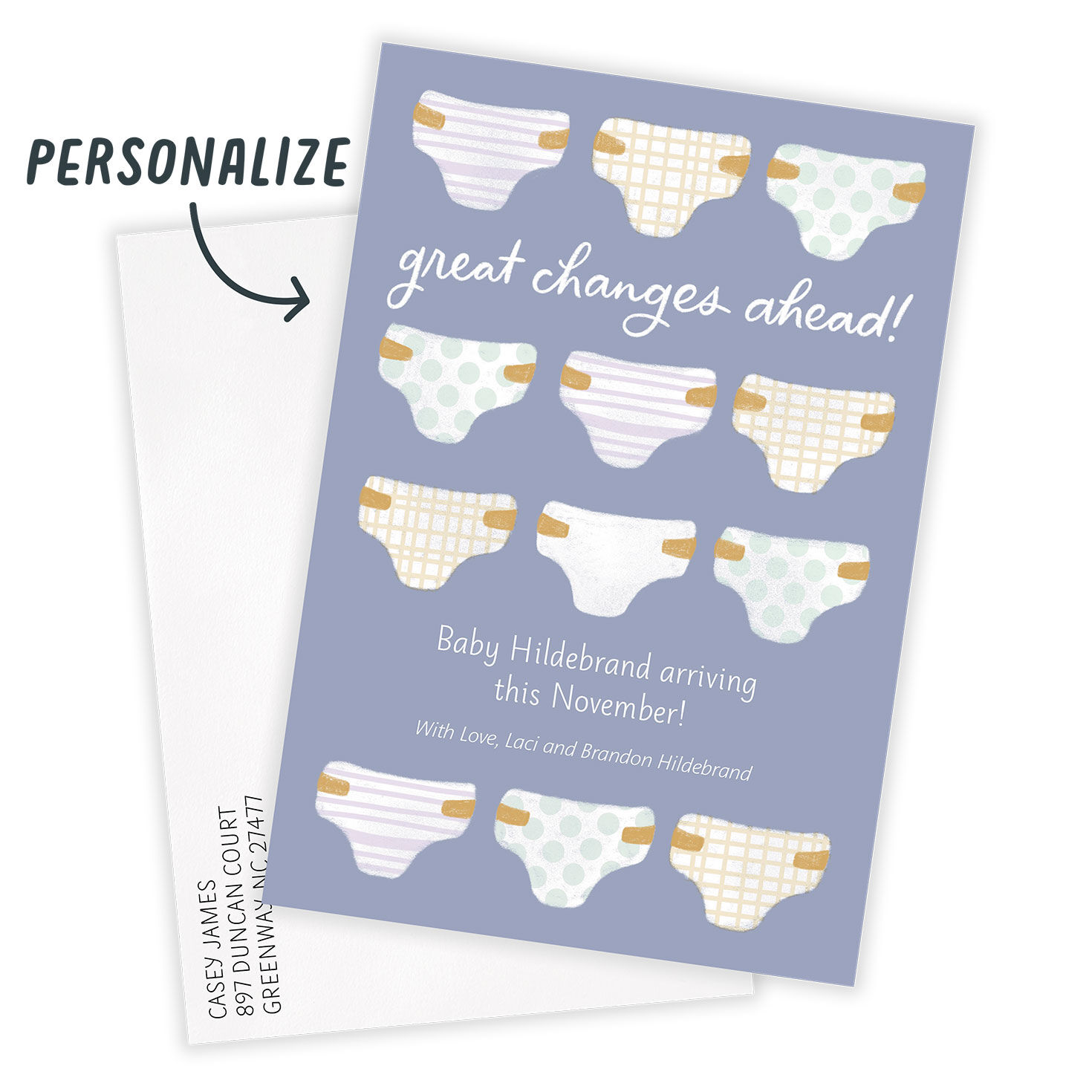 Diapers Great Changes Ahead Pregnancy Announcement, , large image number 2