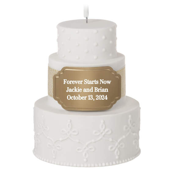 Wedding Cake Personalized Ornament, , large image number 1