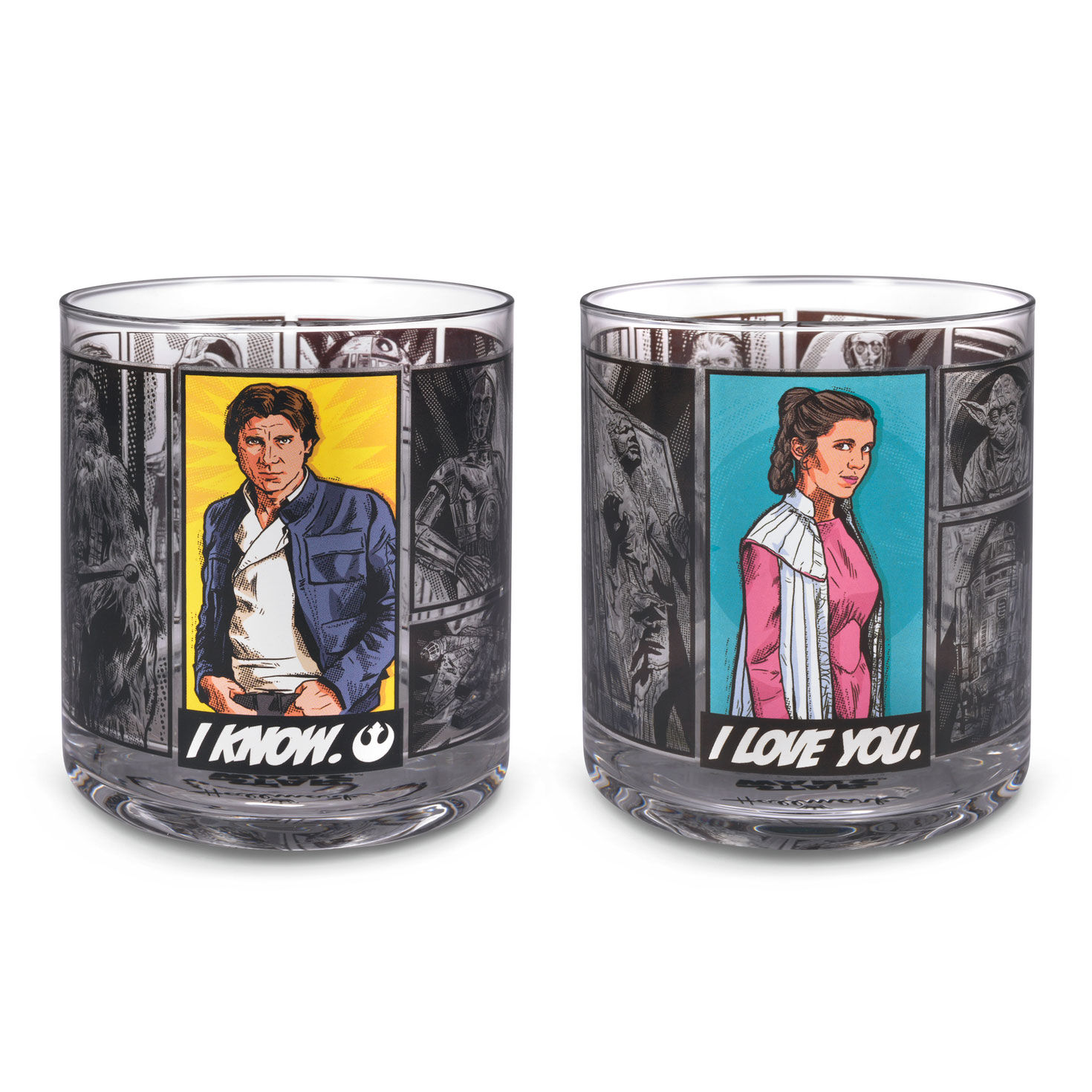Star Wars™ Han Solo™ and Princess Leia™ Drinking Glasses, Set of 2