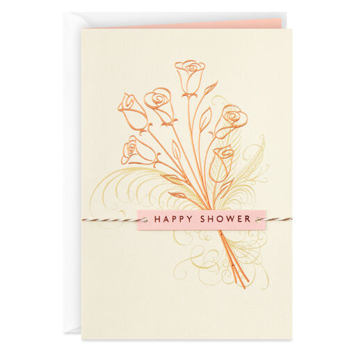 Lasting Love Floral Bouquet Wedding Shower Card, 