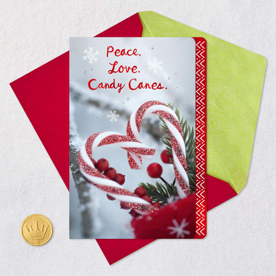 Peace, Love, Candy Canes Christmas Card, , large image number 5