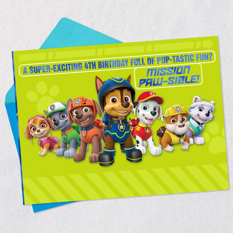 Paw Patrol™ Chase and Friends 4th Birthday Card - Greeting Cards | Hallmark
