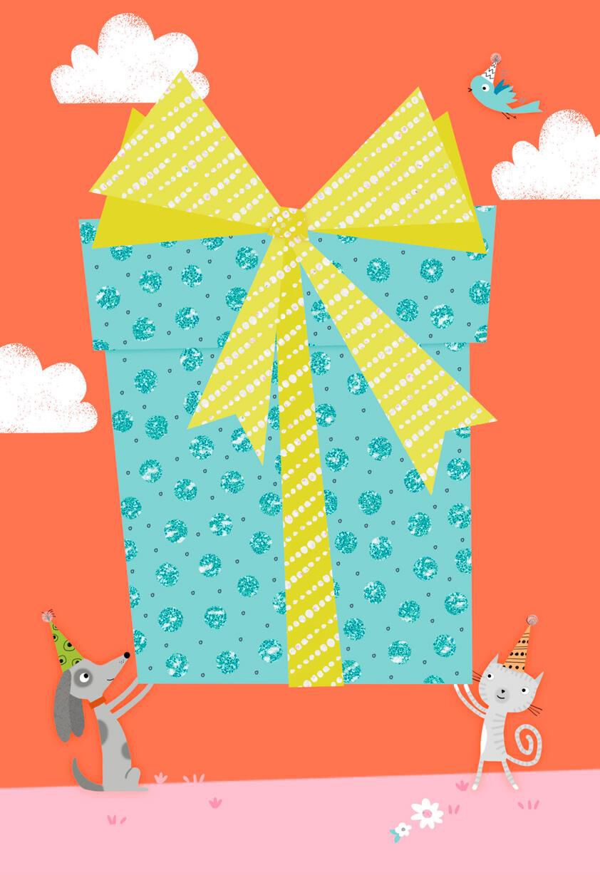 Colossal Gift Blank Birthday Card