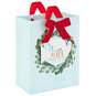 9" Poinsettias on White Christmas Gift Bag, , large image number 1