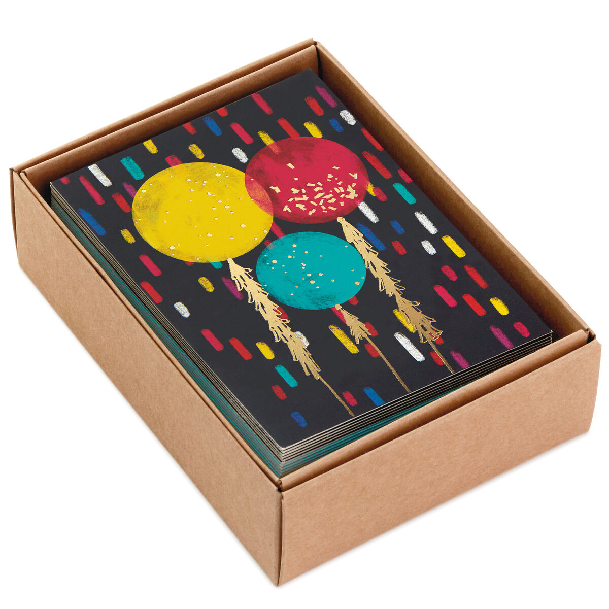 Bold and Bright Assorted Blank Birthday Cards, Box of 24 - Note Cards