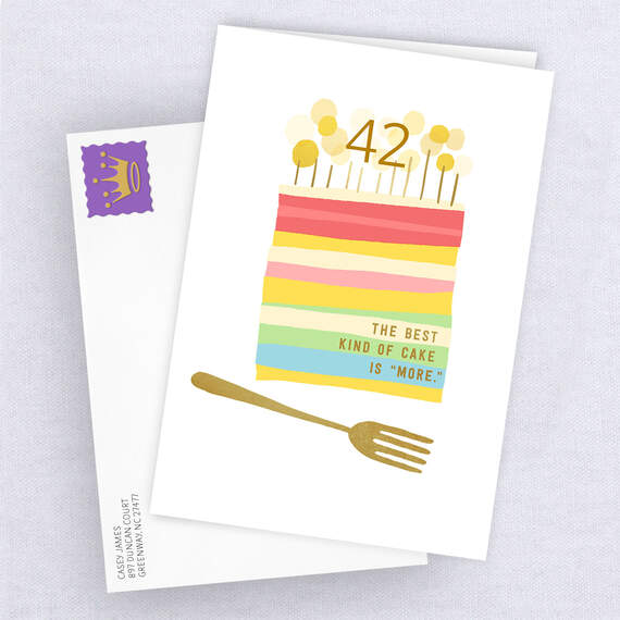 Personalized Custom Number Cake Milestone Birthday Card, , large image number 4