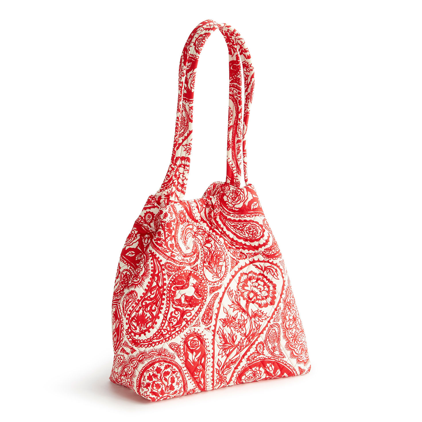 Small Original Tote in Red and White Paisley  image number 3