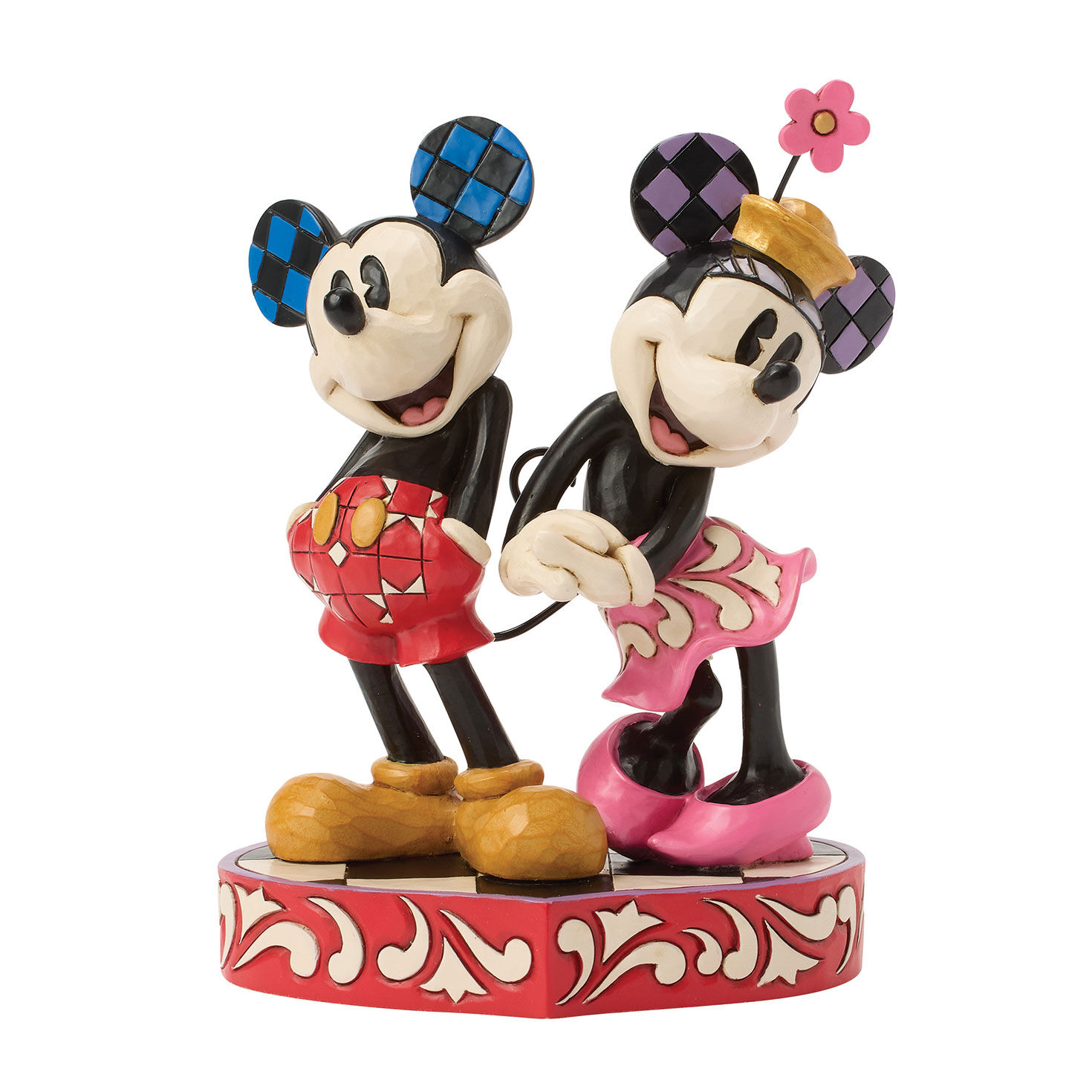 Jim Shore Disney Mickey and Minnie on Heart Figurine, 6.2"