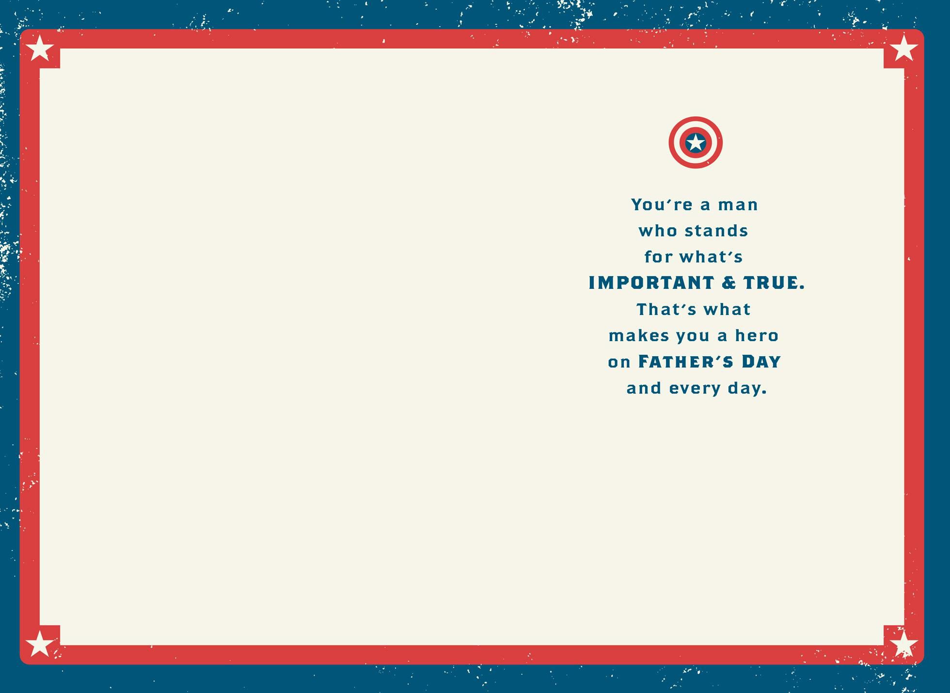 Marvel Captain America True Hero Father's Day Card