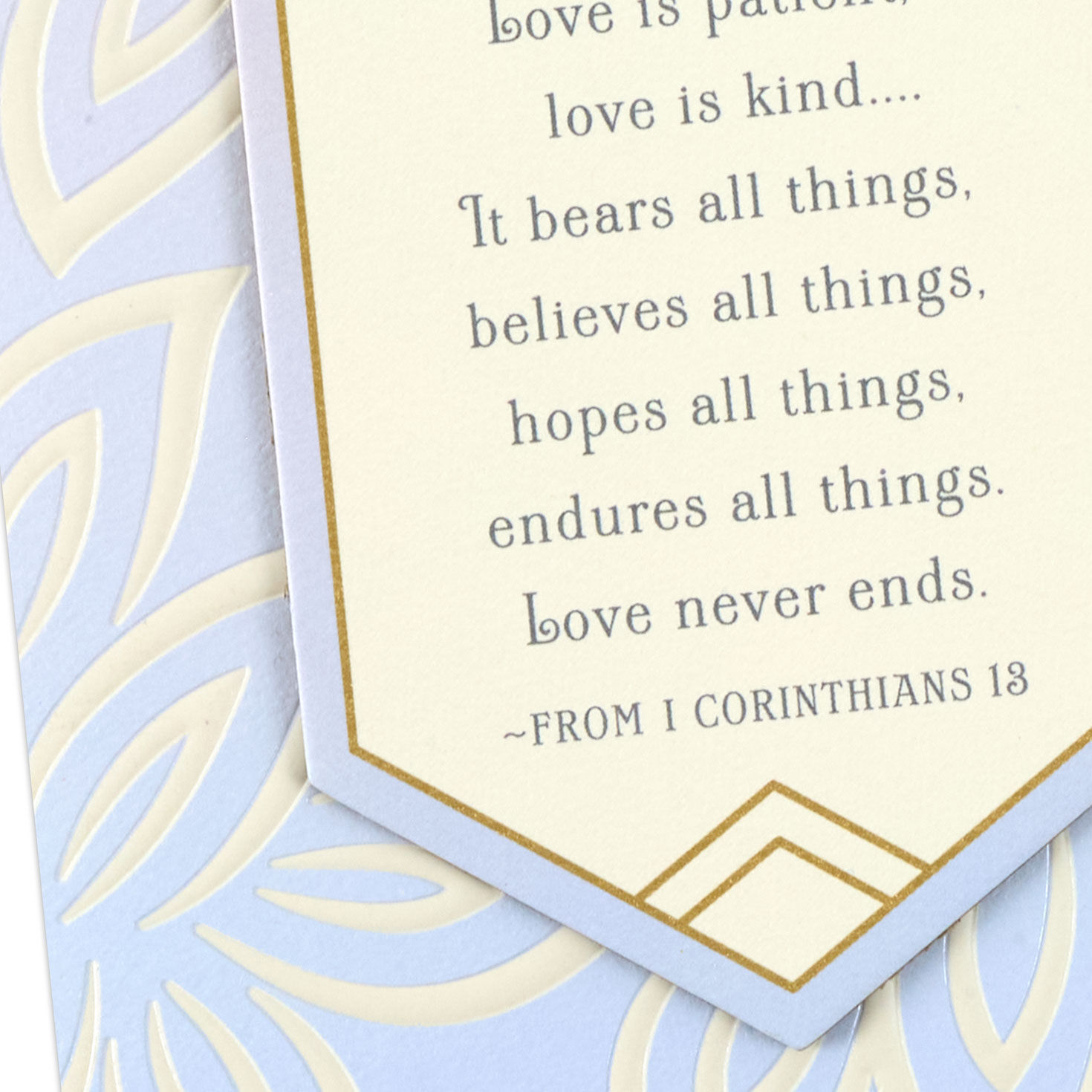 Heart and Flowers Wedding Card With Scripture Card Front Detail image number 4