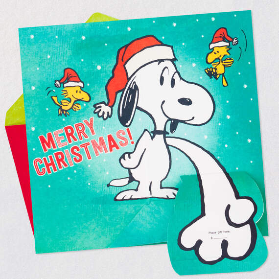 Peanuts® Snoopy and Woodstock Pop-Up Money Holder Christmas Card, , large image number 4