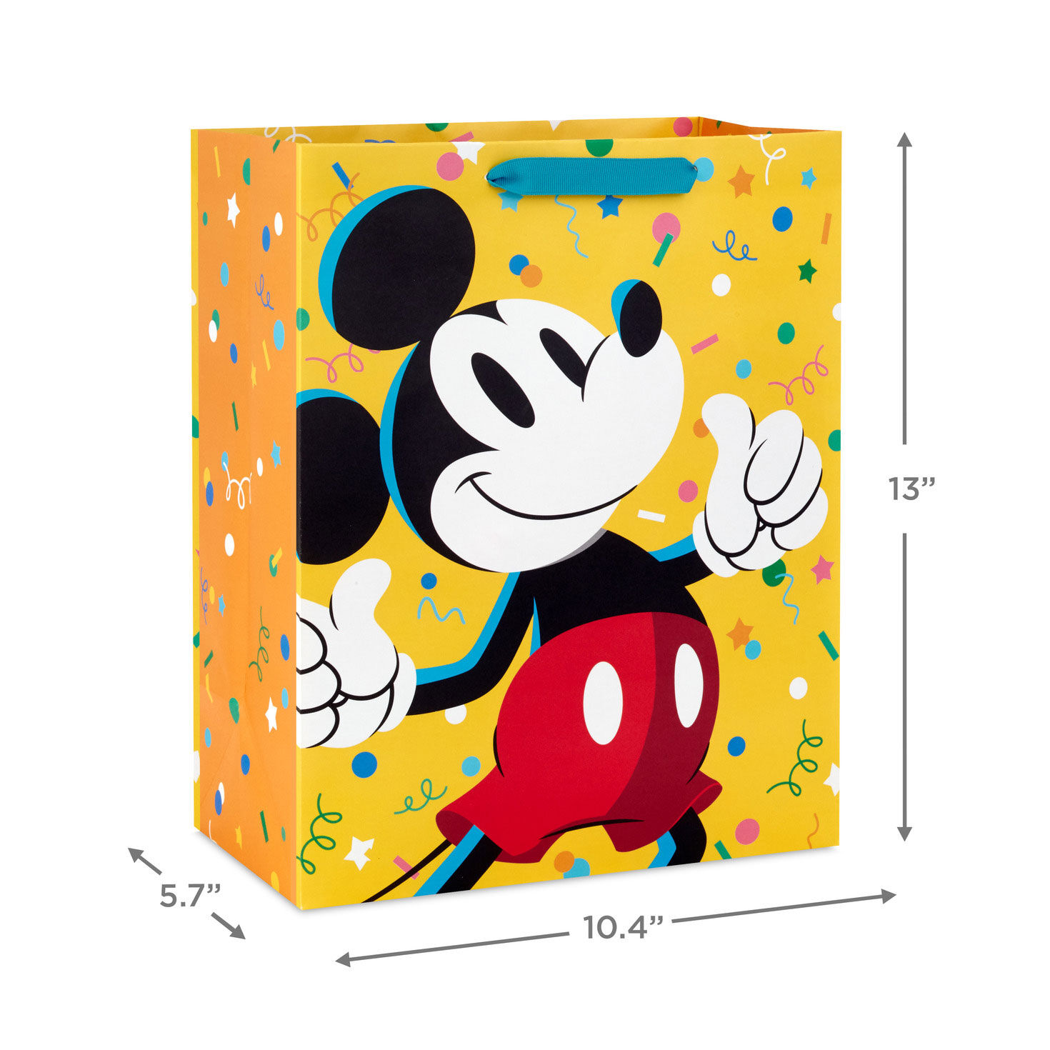 Mickey Mouse in Confetti Large Yellow Gift Bag measurement image number 3