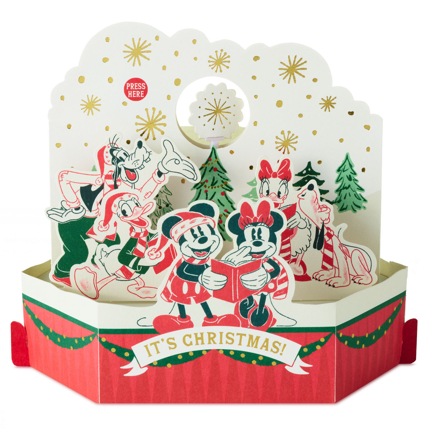 Mickey and Minnie Caroling Musical 3D Christmas Card front image number 2