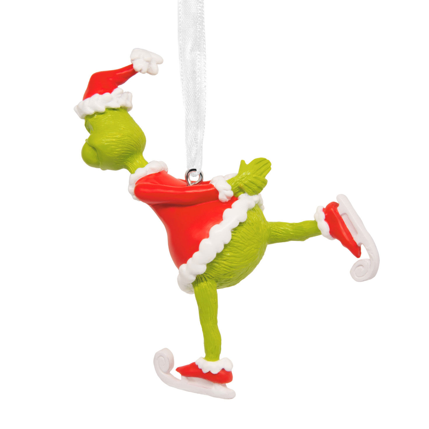 Grinch Ice Skating Christmas Ornament Back image number 6