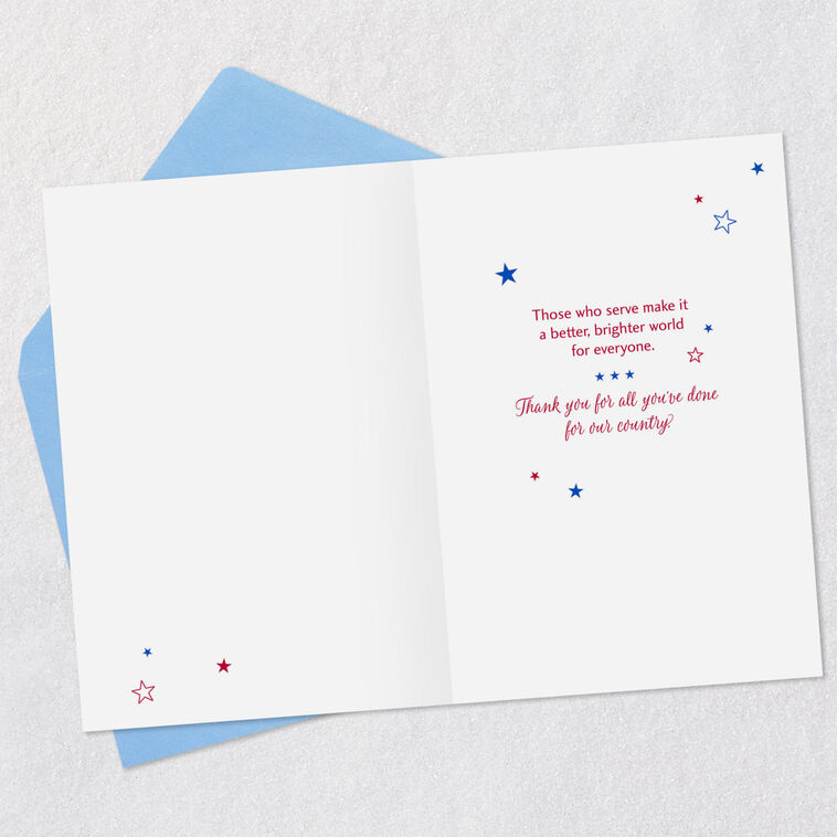 Patriotic Stars and Stripes Veterans Day Card Open card with envelope image number 3